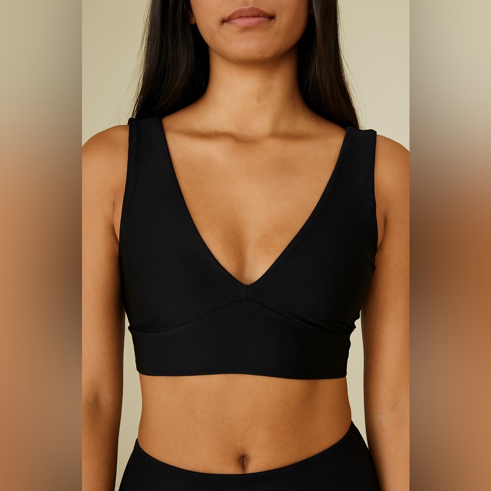 ANTONIO MELANI Black Deep V-Neck Bralette